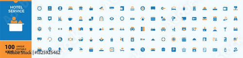 Hotel colorful simple icon. Pack of fast, travel, reception, restaurant, hostel and more. Icons for UI. Restaurant vector solid icon set. Vector icons and illustration.