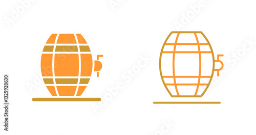 Wine Barrel Rack Icon Design