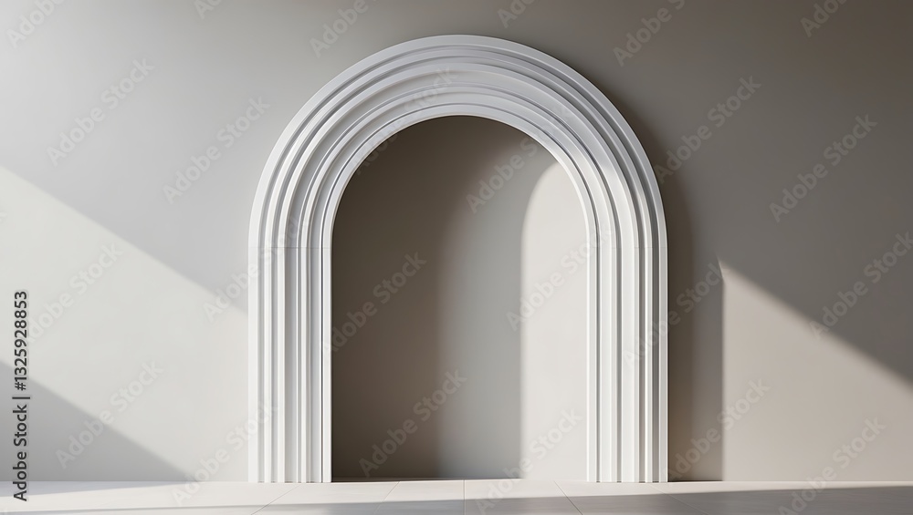 Empty room architecture background geometric arched Empty room architecture background geometric arched