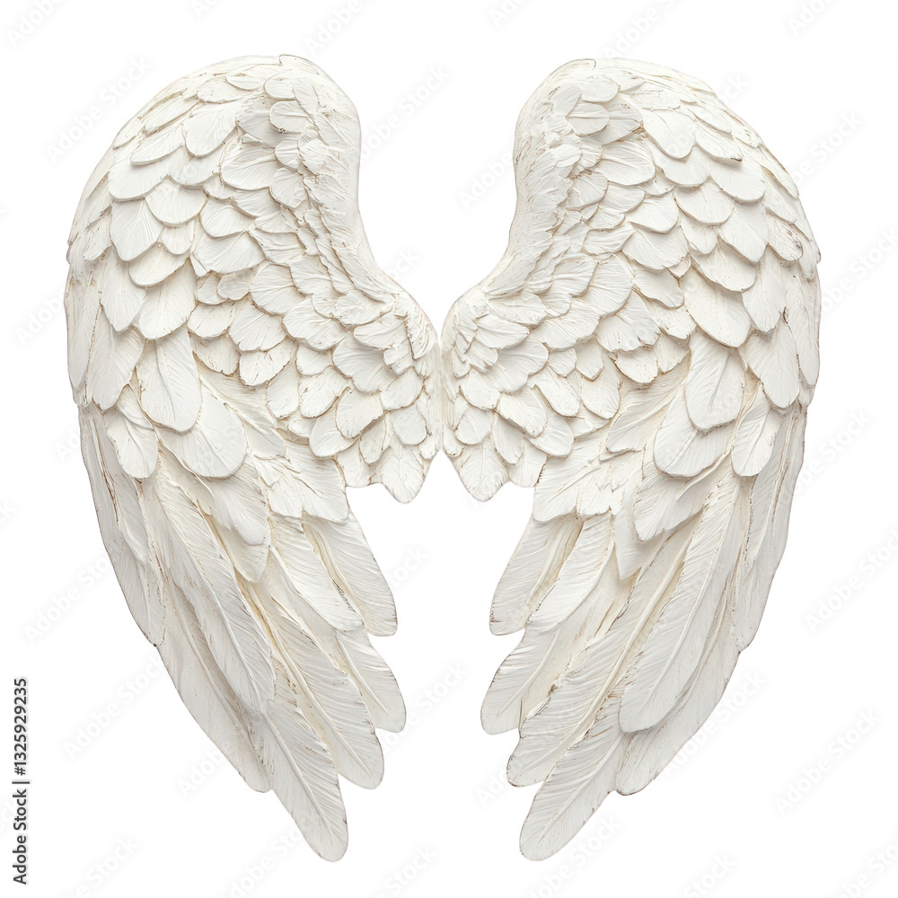 Obraz premium a pair of intricately designed white angel wings symbolizing purity and spirituality ideal for decorative or inspirational purposes