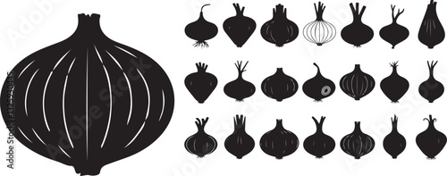Onion icon silhouette