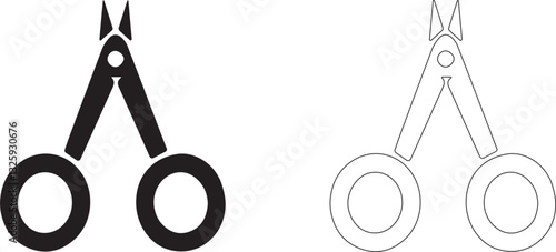 Nail clippers vector icon.