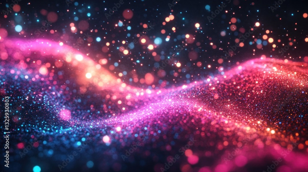 Obraz premium Abstract glowing particles flowing (1)