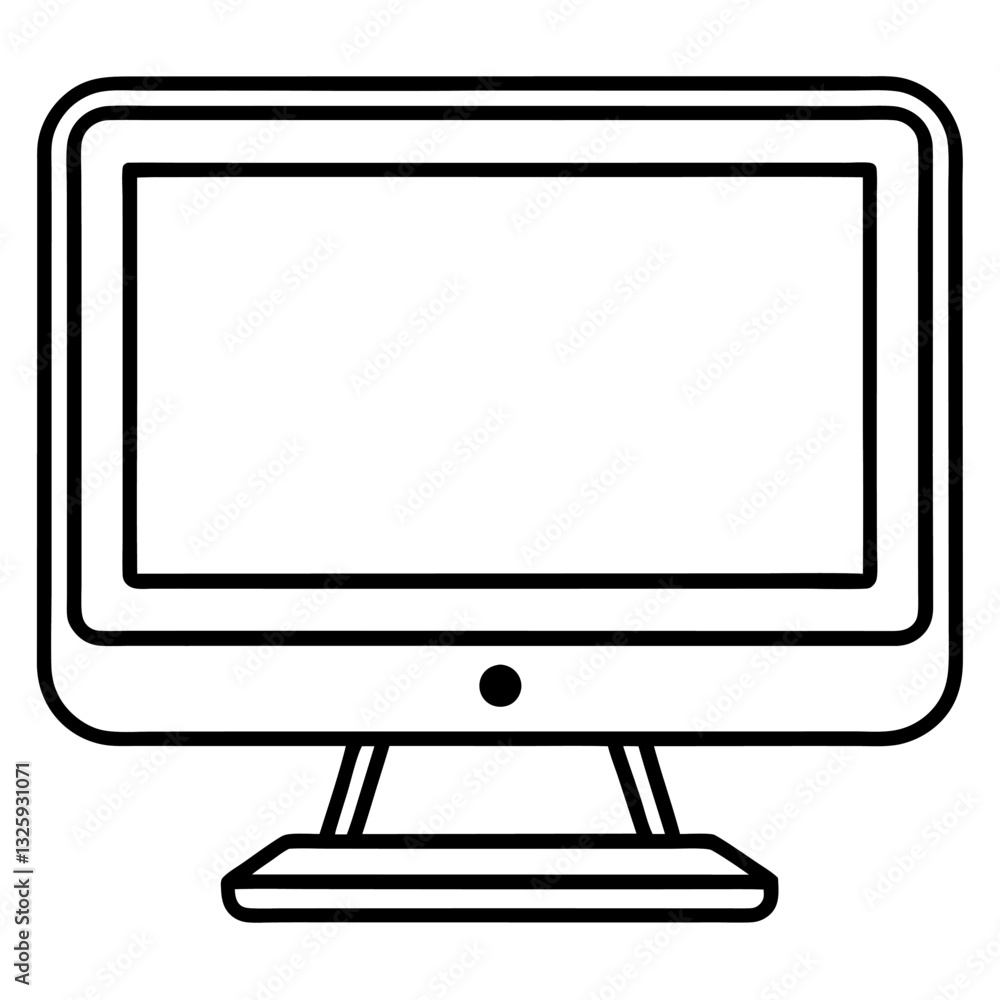 computer monitor with blank screen isolated computer monitor with blank screen isolated