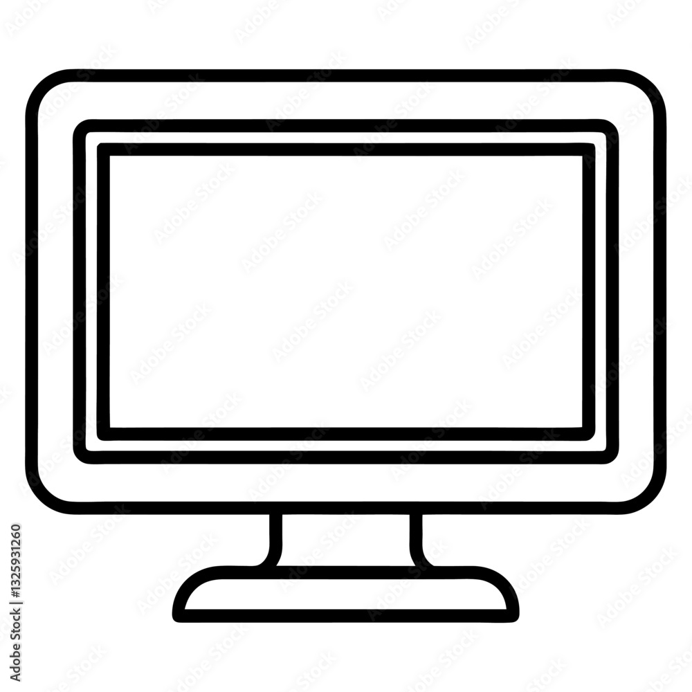computer monitor with blank screen isolated computer monitor with blank screen isolated