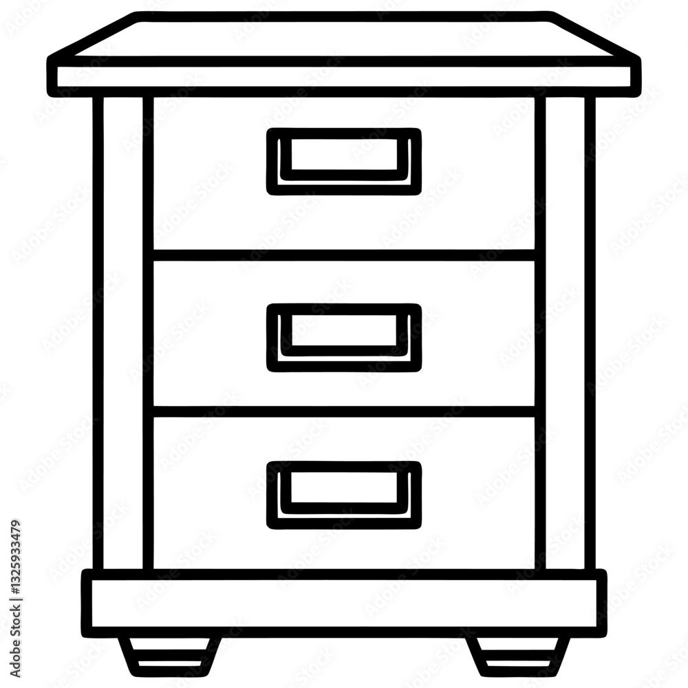 vector illustration of a modern office cabinet with boxes