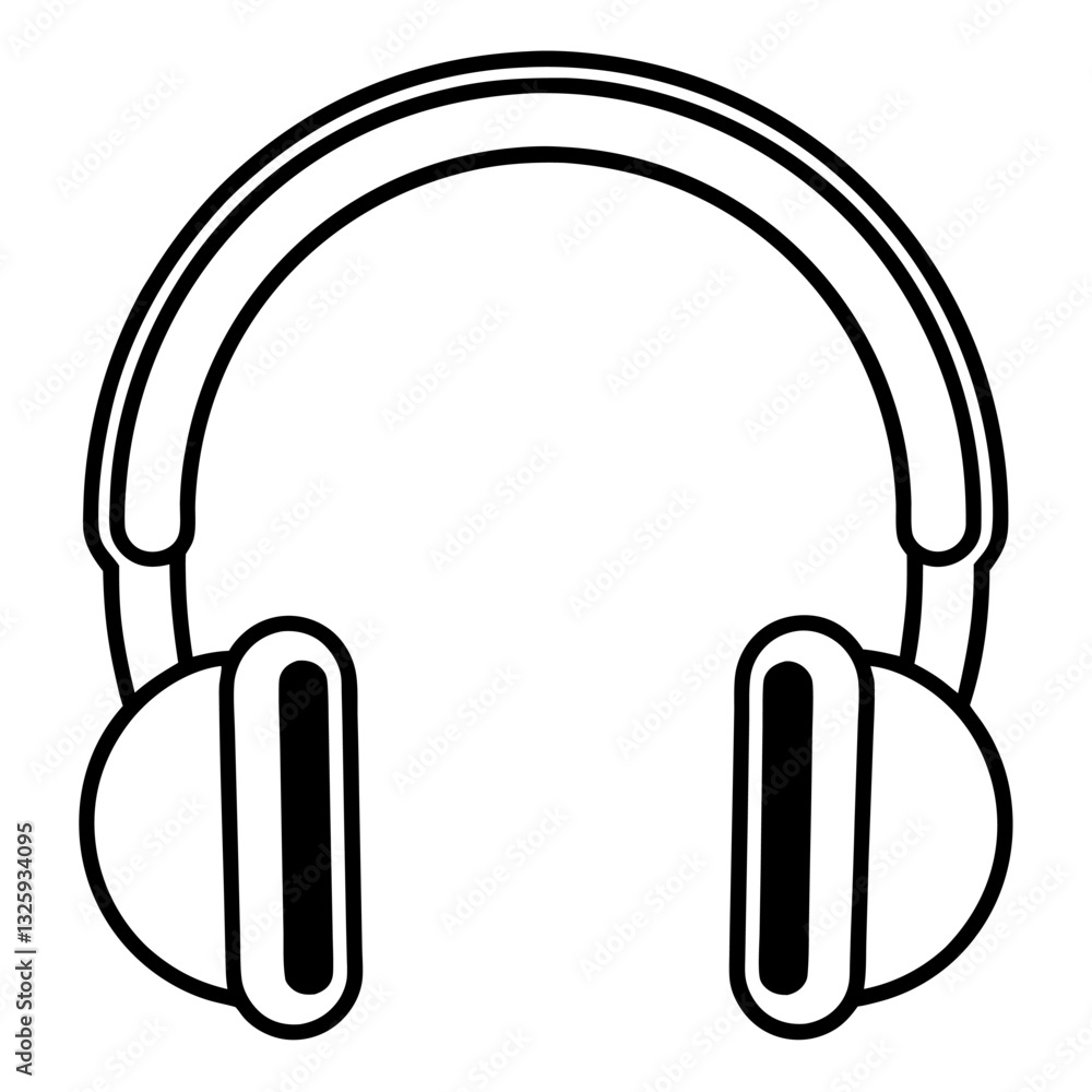 headphones icon on square internet button headphones icon on square internet button