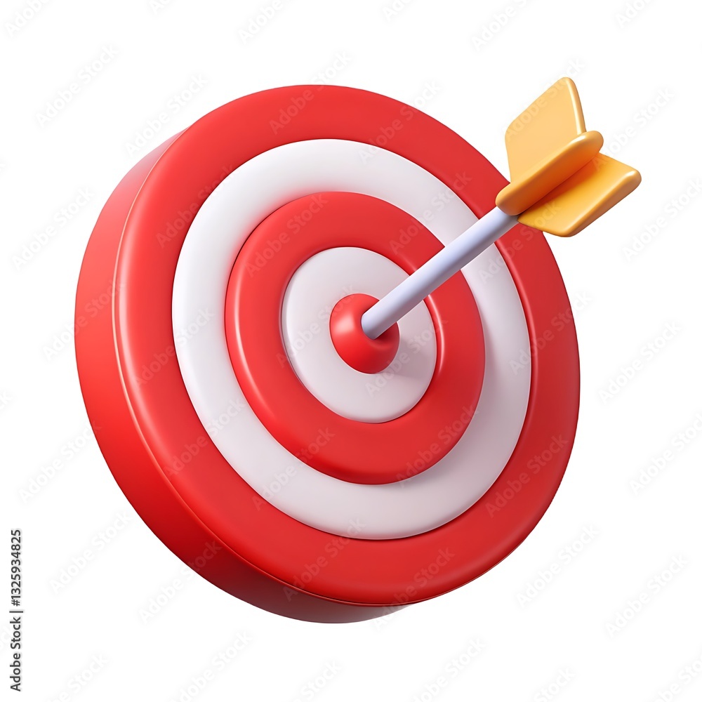 A Triumphant Arrow Striking The Bullseye, Symbolizing Achievement And Success, With A Vibrant Red And White Target Design A Triumphant Arrow Striking The Bullseye, Symbolizing Achievement And Success, With A Vibrant Red And White Target Design