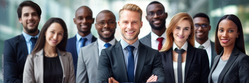 group of young business people with different ethnicity work together as a team