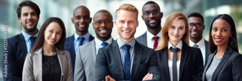 Obraz na płótnie group of young business people with different ethnicity work together as a team w salonie