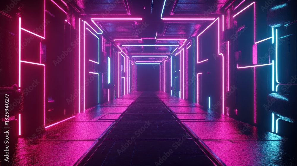 Neon Corridor Tunnel Neon Corridor Tunnel