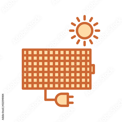 Solar panel charger Vector Icon