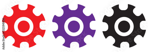 Gears or settings icon, stock vector. Two-tone version on Transparent background. EPS 10.