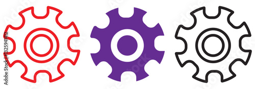 Gears or settings icon, stock vector. Two-tone version on Transparent background. EPS 10.