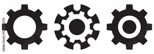 Gears or settings icon, stock vector. Two-tone version on Transparent background. EPS 10.