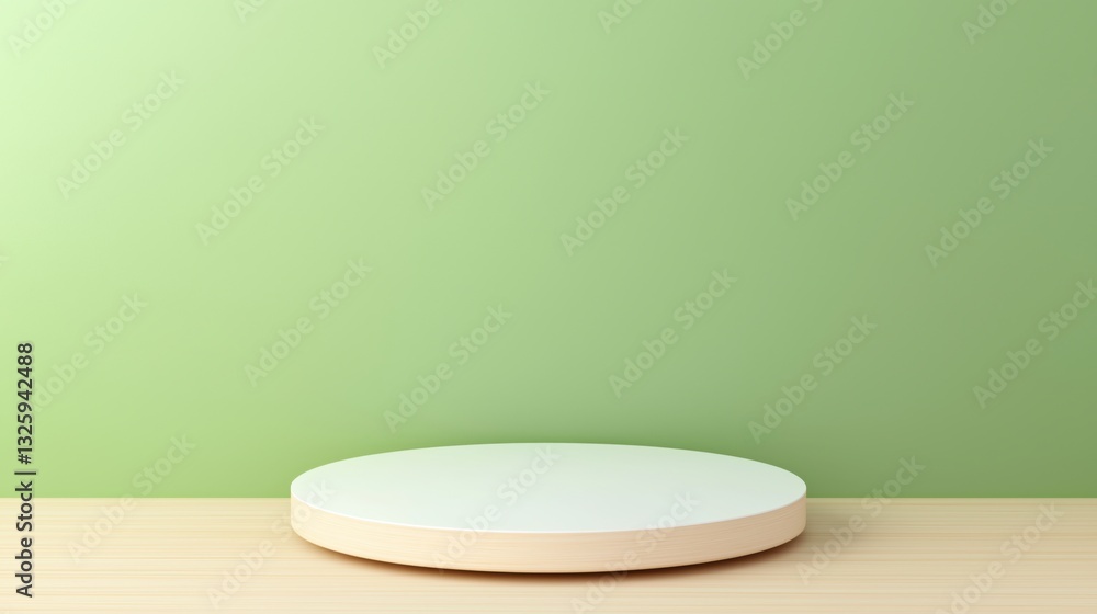 Display platform on a pastel green background suitable for various presentation needs, 3d illustration. Display platform on a pastel green background suitable for various presentation needs, 3d illustration.