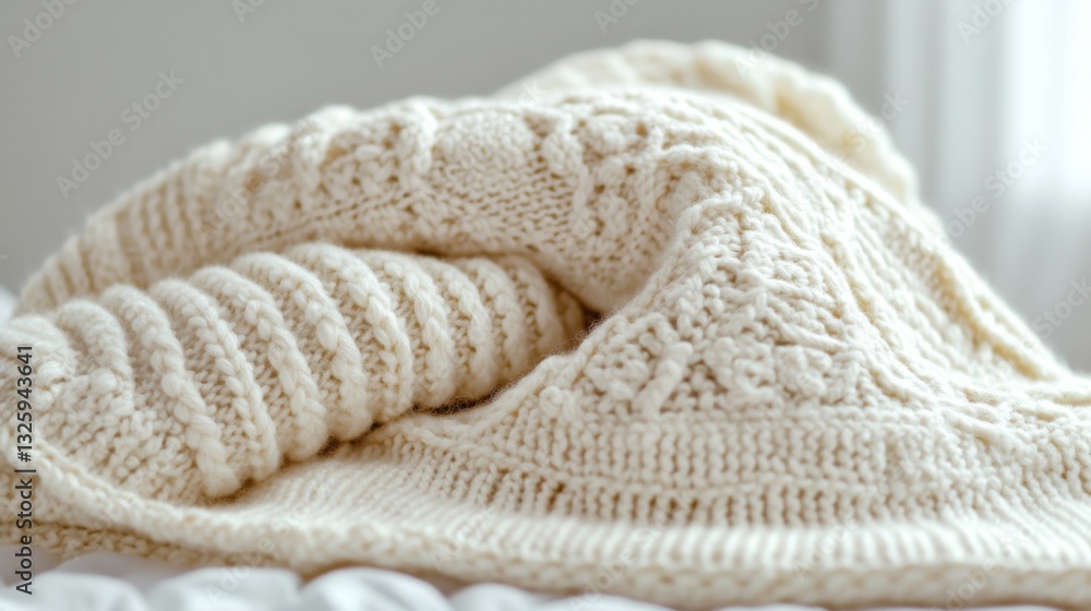 Woolen fabric in neutral shades, suitable for background accents and textile design, showcasing a soft focus on complex fibers and patterns Woolen fabric in neutral shades, suitable for background accents and textile design, showcasing a soft focus on complex fibers and patterns
