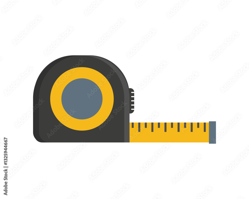 Measuring tape icon in flat style. Measure equipment vector illustration on isolated background.