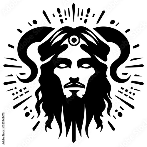Silhouette of a devil worshipper