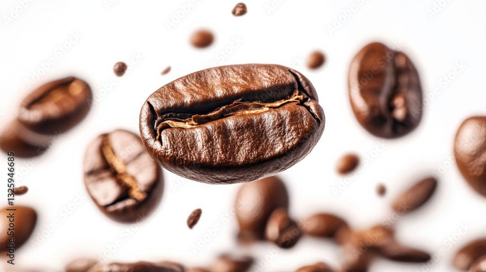 Coffee beans on the white background Coffee beans on the white background