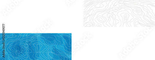 Topographic map lines retro geometric abstract relief tot view template. Land or water texture, grid contour. Topo with elevation, geography scheme and the terrain path.