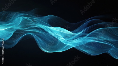 Abstract Blue Flowing Lines
