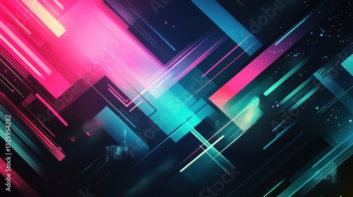 Abstract Neon Geometric Shapes