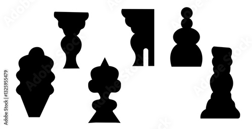 Wood toys set, Carved toys for children, Home decorations beautiful show pieces in black ,Chess game pieces 