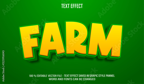 Farm 3d editable text effect style
