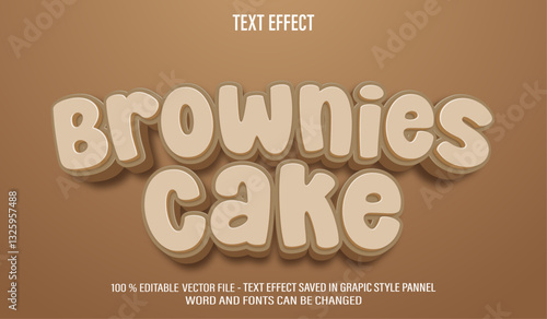 Brownies Cake editable text effect style