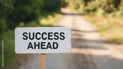 Wallpaper Mural A sign reads "Success Ahead" on a rural road, symbolizing positivity and motivation for future journeys. Torontodigital.ca
