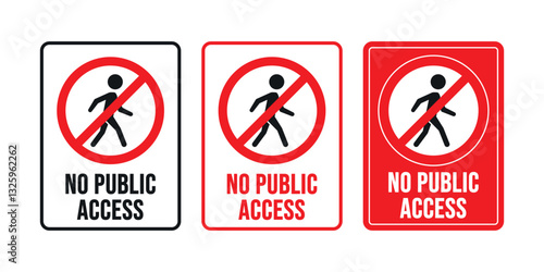 no public access area sign set of