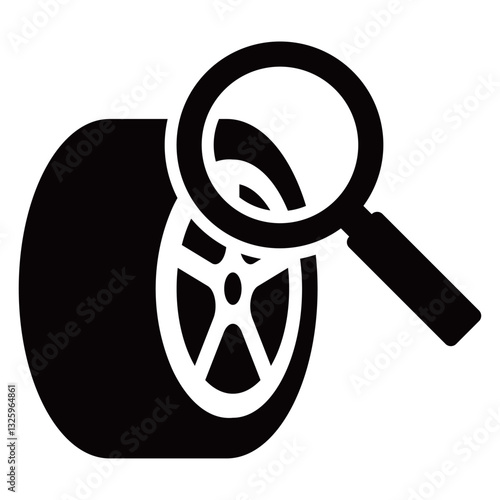 タイヤとルーペのアイコン