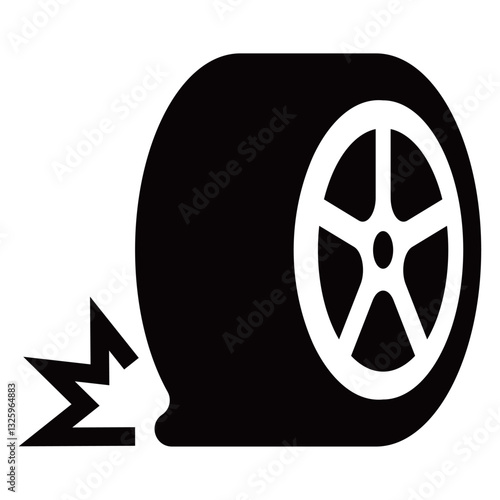 パンクしたタイヤのアイコン