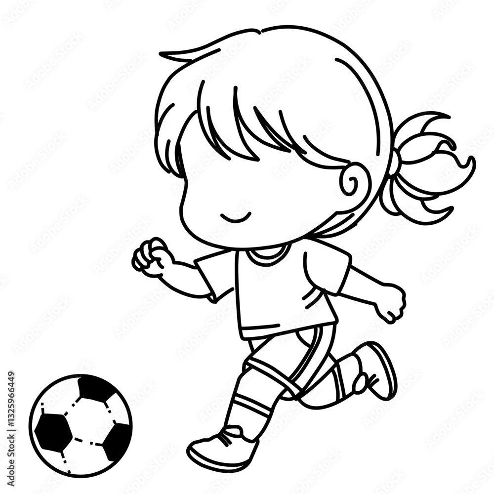 Obraz premium girl playing football