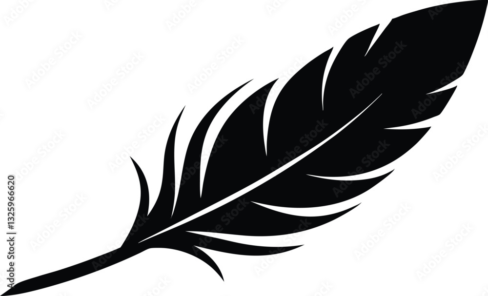 quill feather silhouette, feather icon logo vector design quill feather silhouette, feather icon logo vector design