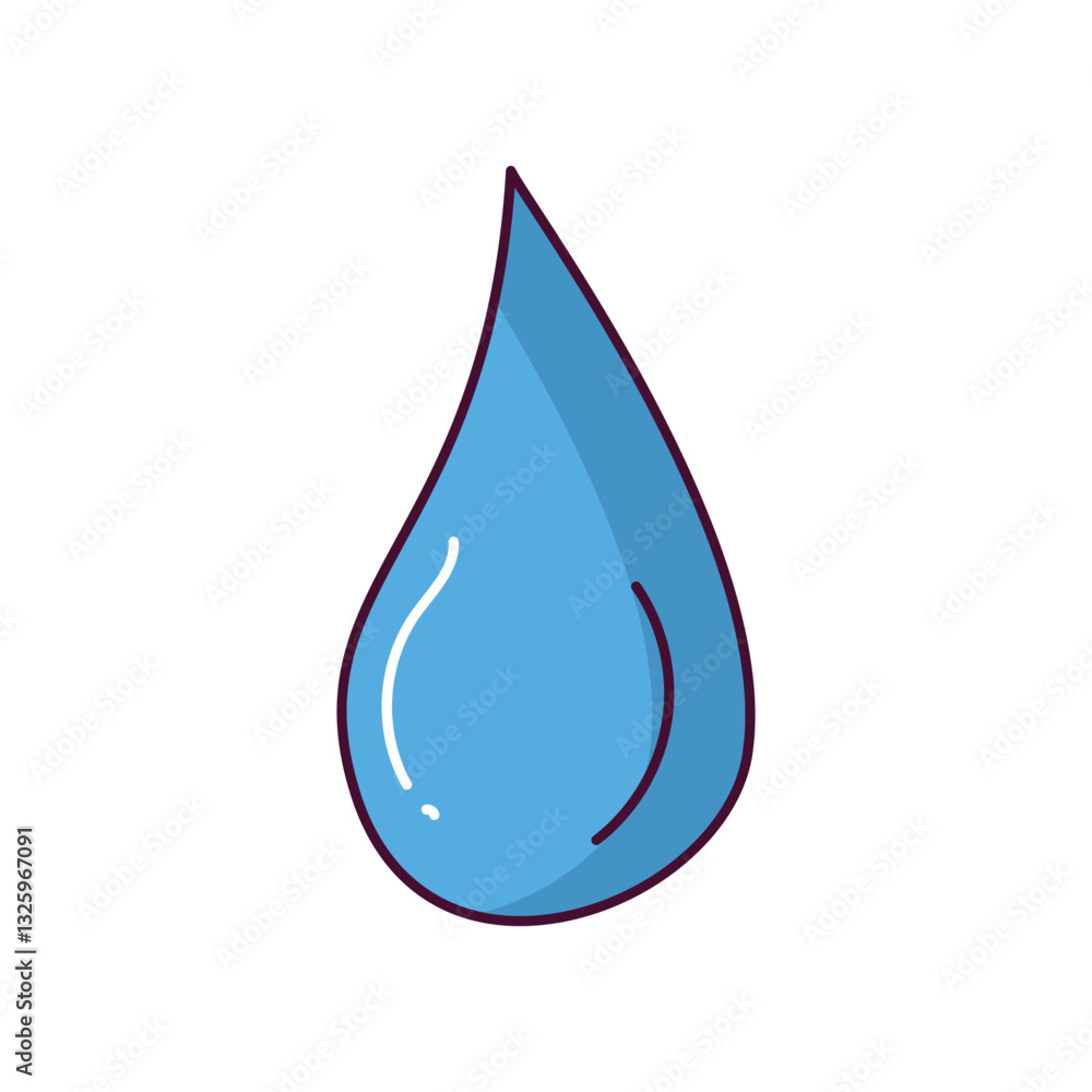 Raindrop doodle color line icon with white background vector stock illustration Raindrop doodle color line icon with white background vector stock illustration