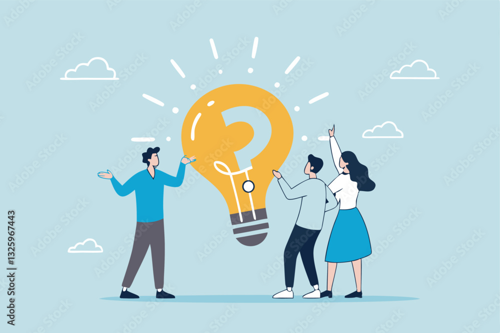 Obraz premium Solving problem, critical thinking root cause analysis to solution, answering question or success resolve issues, discover opportunity, creativity concept, businessman make idea from question mark.