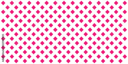 Pink Geometric pattern based on Dimond squares on a white background. Pink Seamless in one direction. Seamless harlequin or argyle pattern made of Pink diamonds over white. EPS 10.