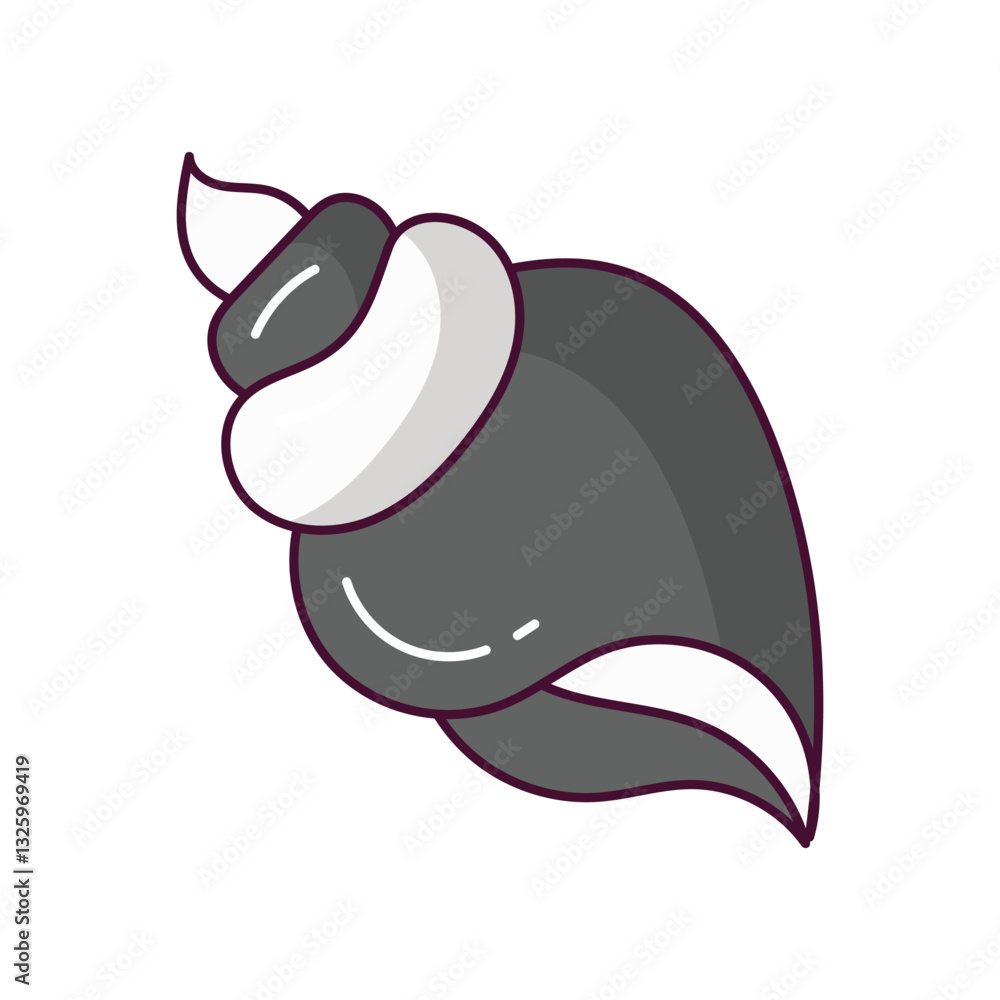 Shell doodle color line icon with white background vector stock illustration Shell doodle color line icon with white background vector stock illustration