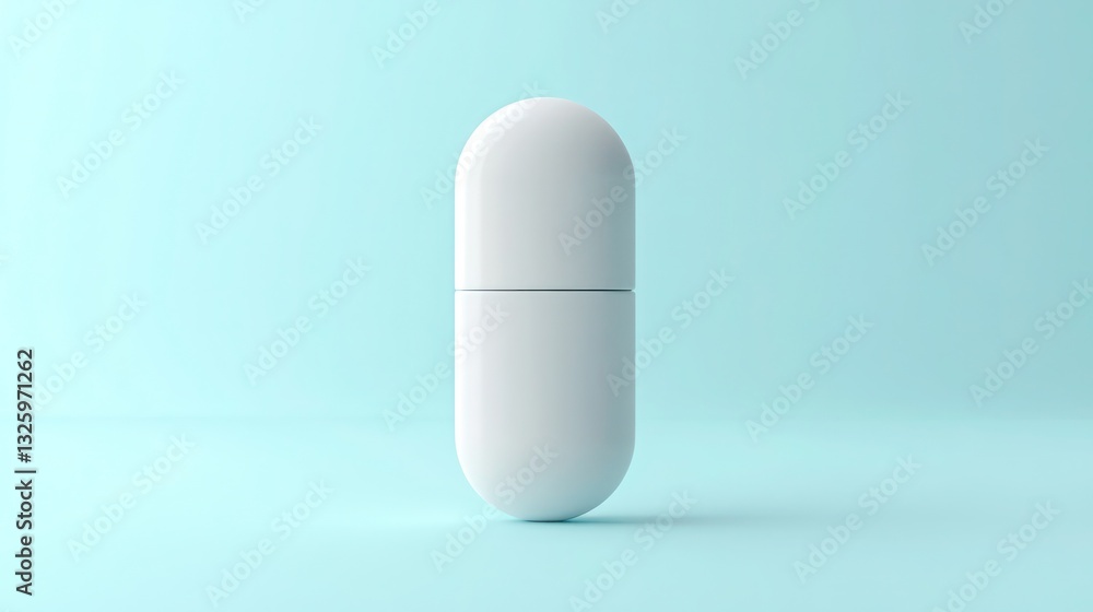 Elegant pill box mockup isolated on a soft pastel blue background with minimalist design Elegant pill box mockup isolated on a soft pastel blue background with minimalist design
