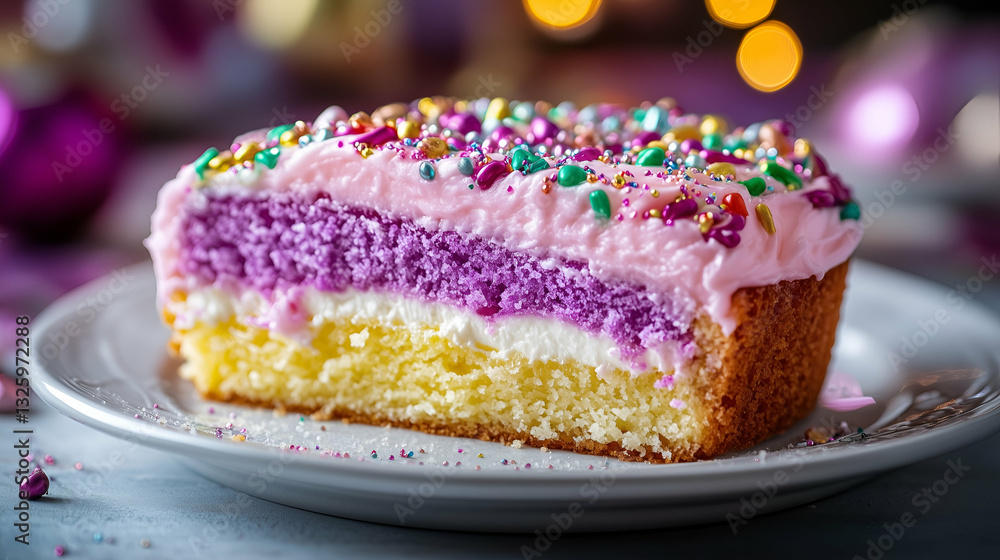 Colorful Layered Cake with Sprinkles