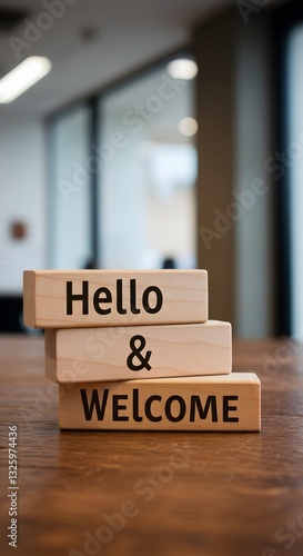 wooden blocks stacked on a wooden table with 