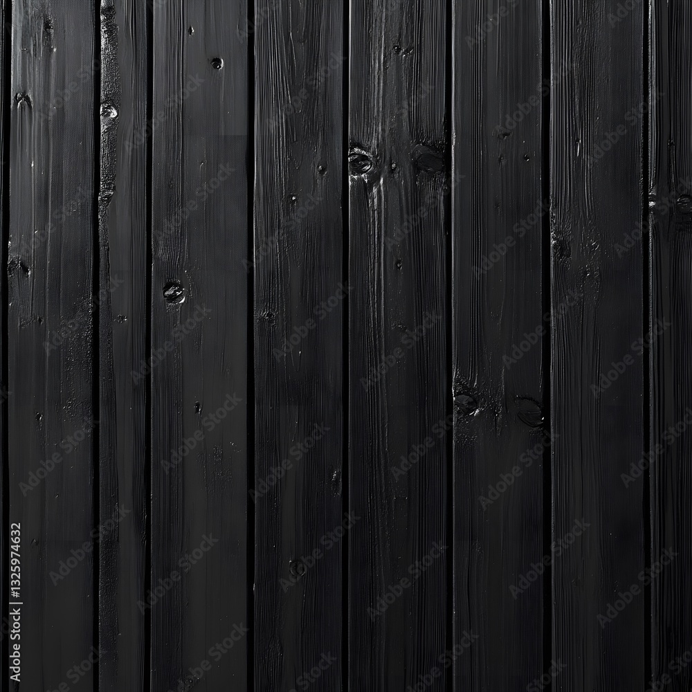 Fototapeta premium Dark Black Painted Wooden Planks Background Texture