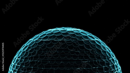 Wallpaper Mural Blue hologram golf ball on black background.
Bright SciFi style.
 Torontodigital.ca