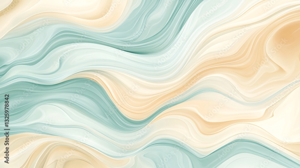 Elegant abstract waves digital art serene blue and beige tones modern aesthetic artistic view relaxation concept Elegant abstract waves digital art serene blue and beige tones modern aesthetic artistic view relaxation concept