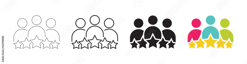 set of business client line icon in flat style set of business client line icon in flat style