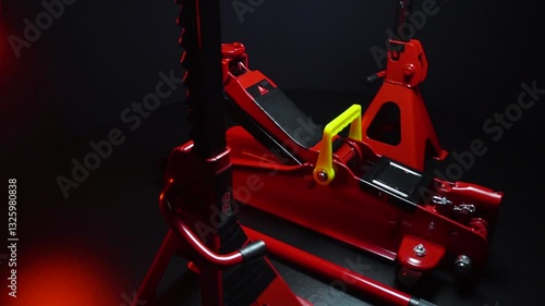 tuned new parts jack with stands red for lifting and repairing sports cars drift rally drag racing