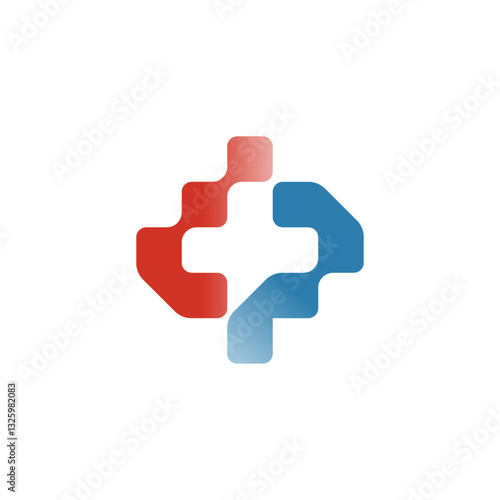 Abstract Health Symbol with dual P Letter, Medical Care Logo Design Vector
