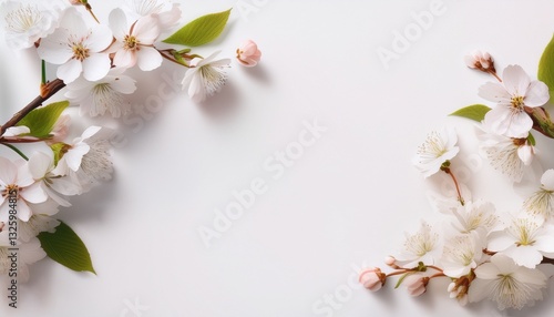 꽃잎이 살짝 떨어져 있는 부드러운 봄 느낌의 PPT 배경화면